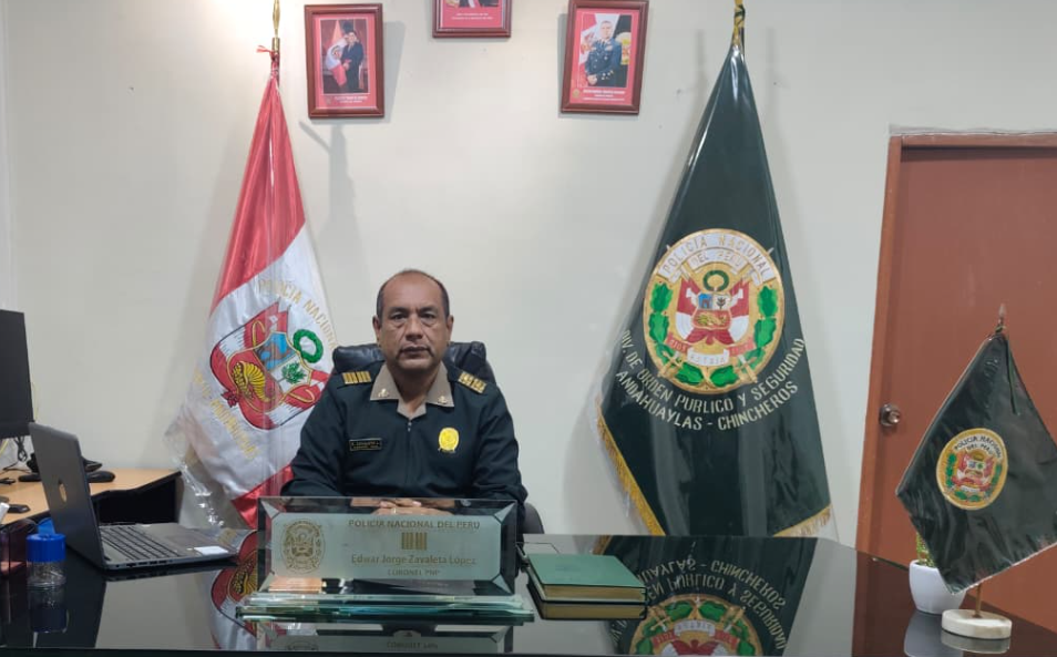 CORONEL PNP EDWAR JORGE ZAVALETA LÓPEZ ASUME LA JEFATURA DE LA DIVOPUS ANDAHUAYLAS